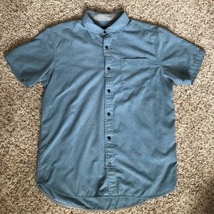 Steel-Blue Hurley Button-Up Tee (Men’s M)